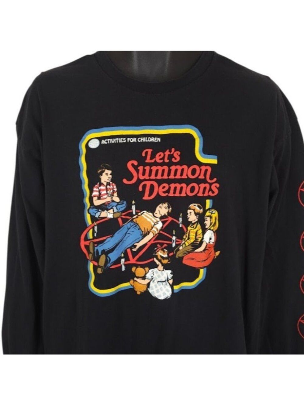 Lets Summon Demons T Shirt Mens Size XL Black Steven Rhodes Occult Satan Pagan